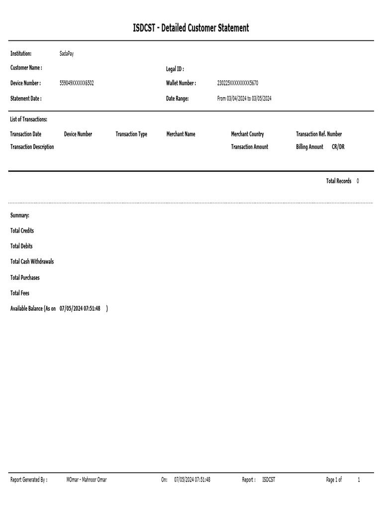 Adnan+Ali+ +SadaPay+Account+Statement+07!05!2024 | PDF | Debits And ...
