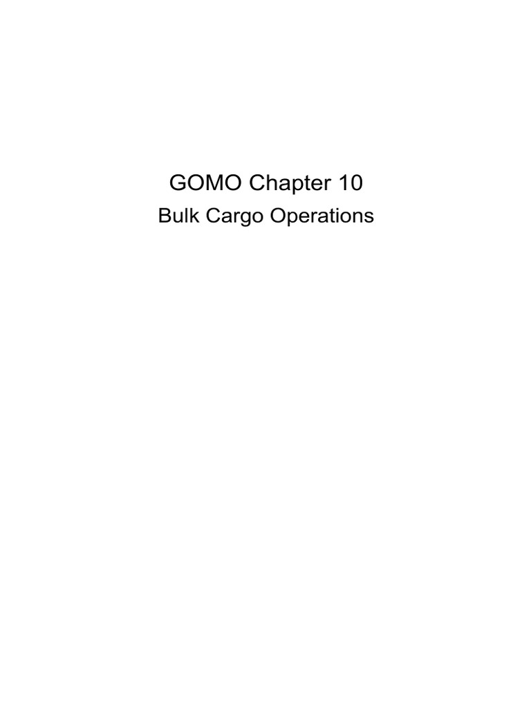 Bulk Cargo Operations Guidelines | PDF | Cargo | Water