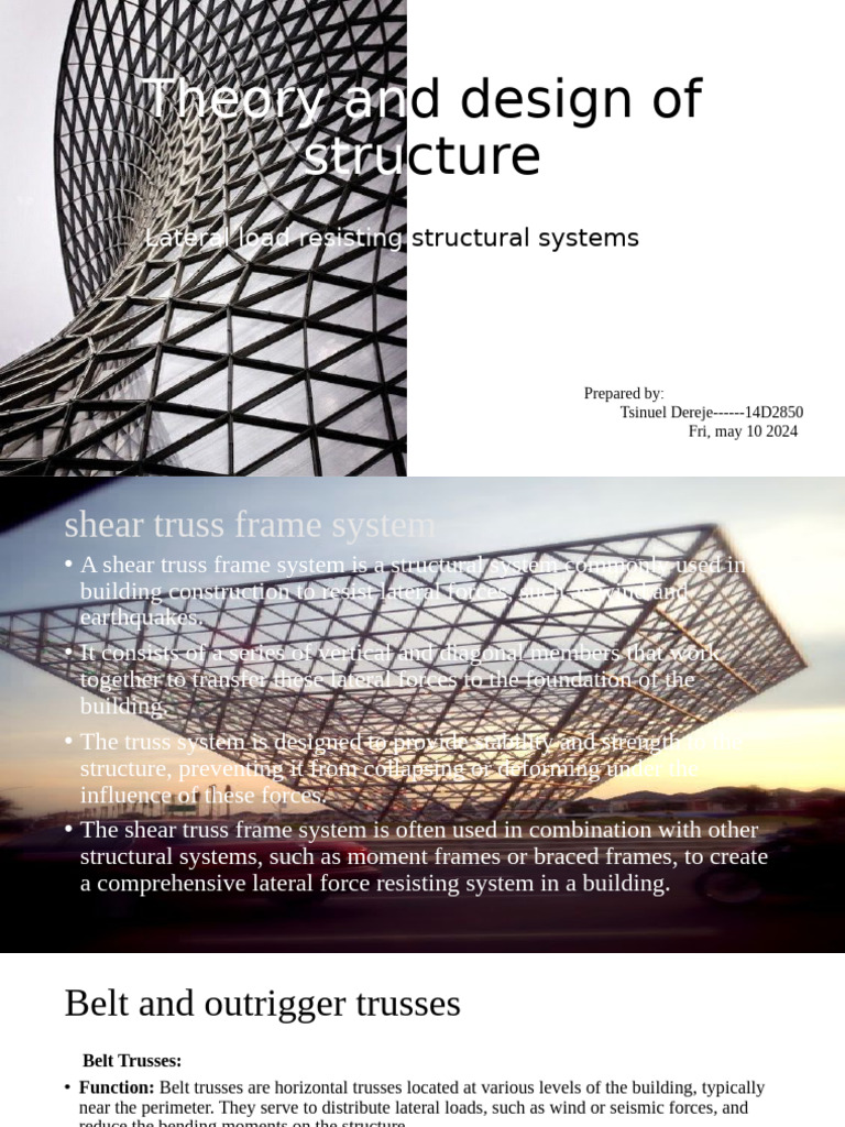 Lateral Load Resisting Systems Overview | PDF | Truss | Concrete
