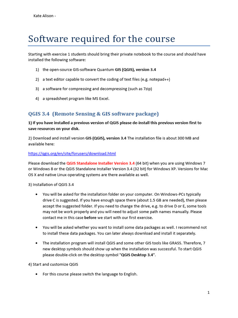QGIS 3.4 Installation Guide for Windows | PDF | Installation (Computer ...