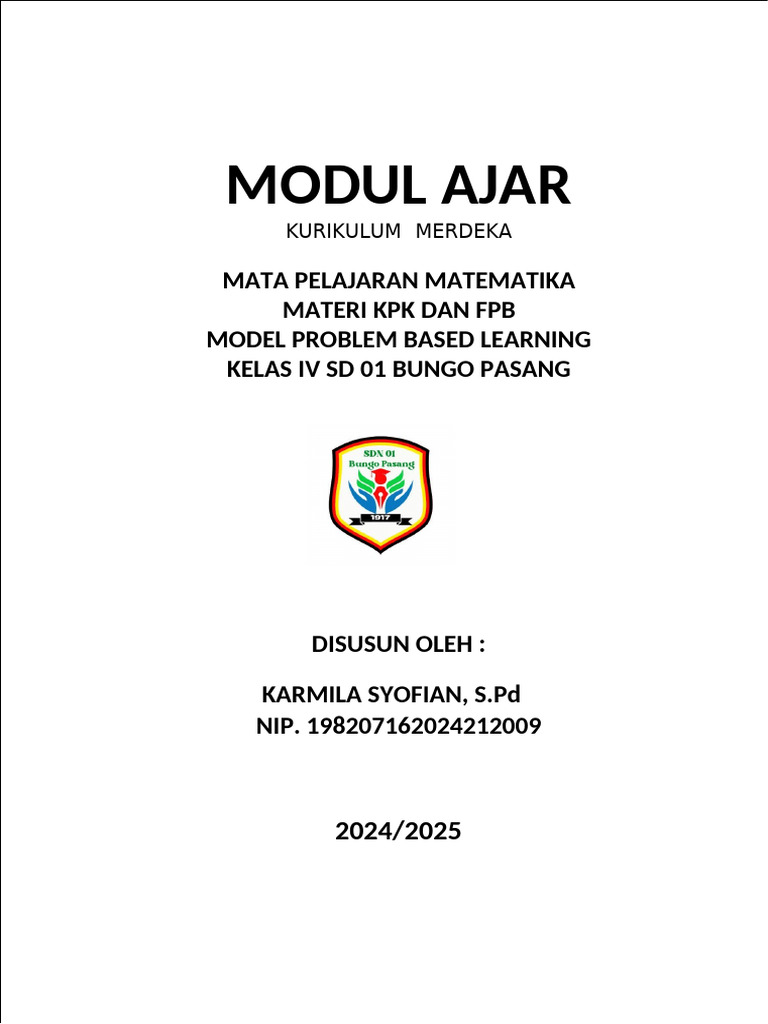 Modul Ajar KPK dan FPB Kelas 5 | PDF | Seni | Kesehatan Holistik