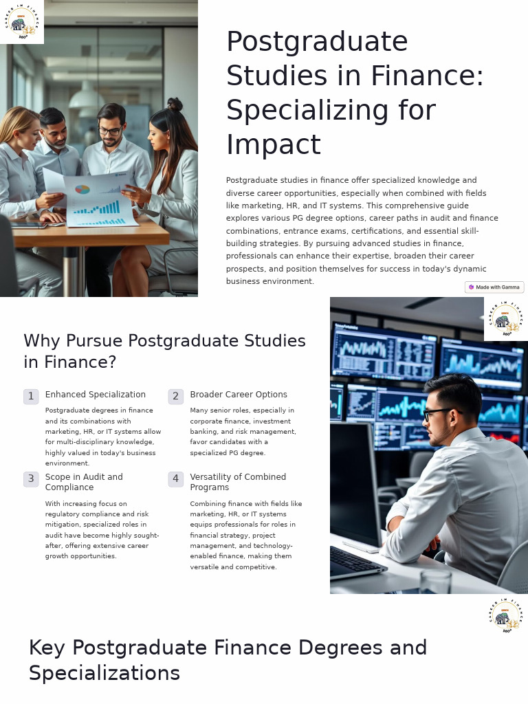 Postgraduate Finance Studies Overview | PDF | Financial Analyst | Economies