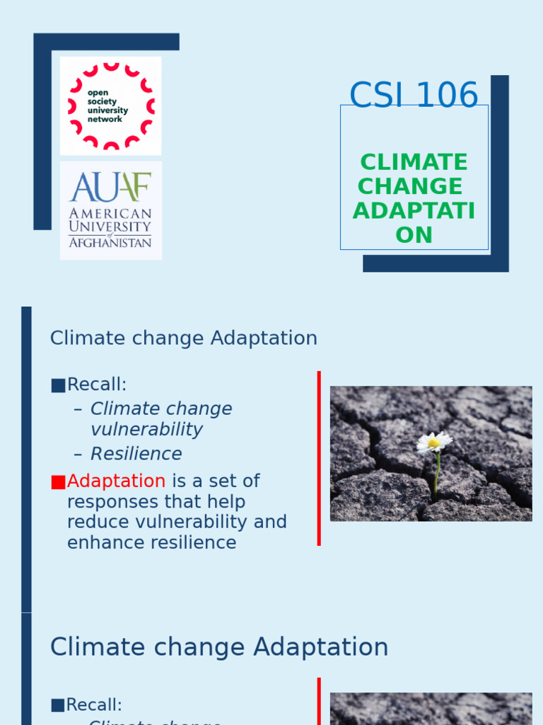 Climate Change Adaptation Strategies | PDF