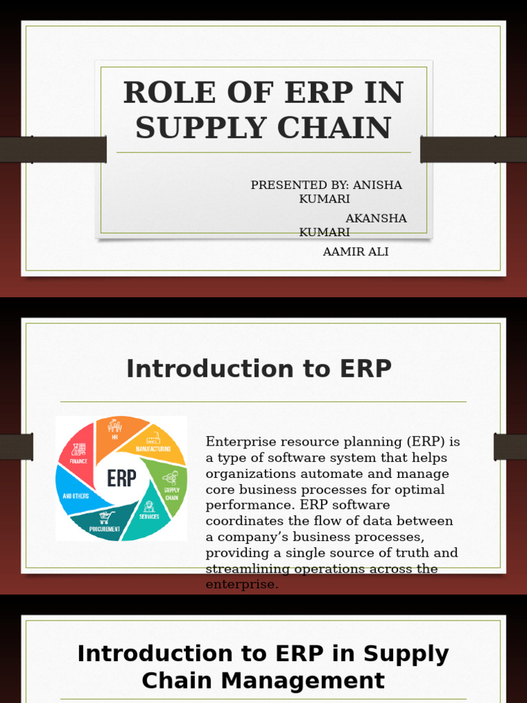 ERP's Impact on Supply Chain Efficiency | PDF | Enterprise Resource ...