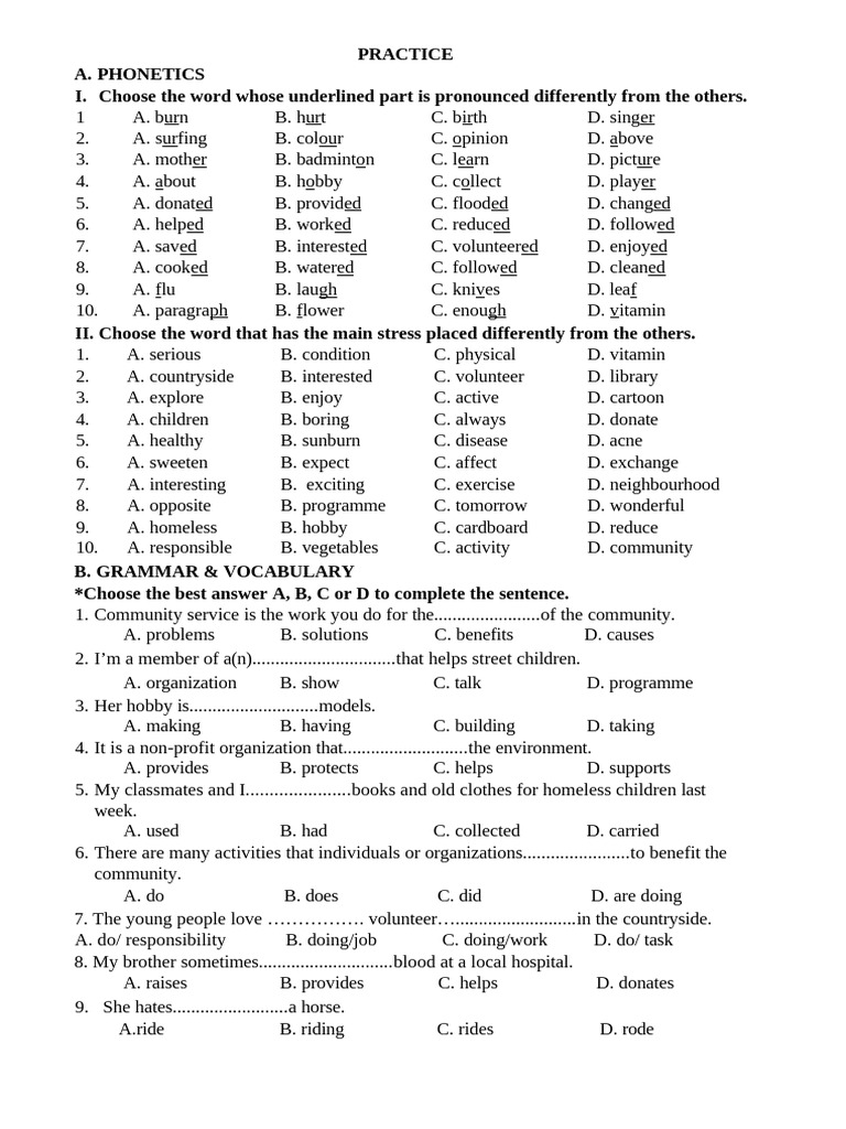 Phonetics and Grammar Practice Exercises | PDF | Hobbies | Chicken Soup