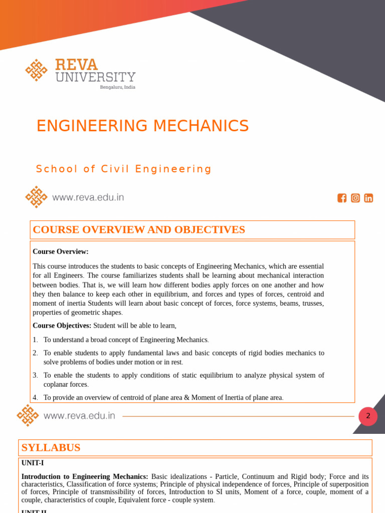 Fundamentals of Engineering Mechanics | PDF | Force | Torque