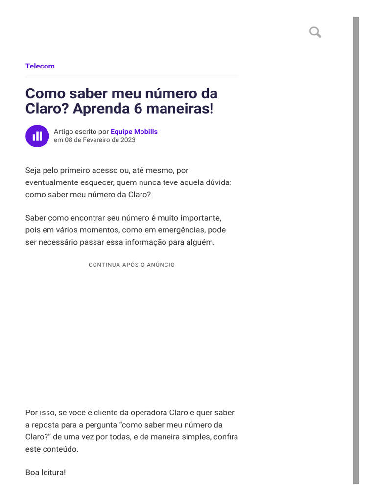 Descubra seu número da Claro em 6 passos | PDF | Celulares | Android ...