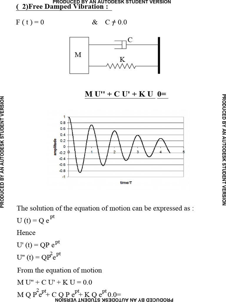 Lecture (3) - Free Damped Vibration | PDF | Oscillation | Physical ...