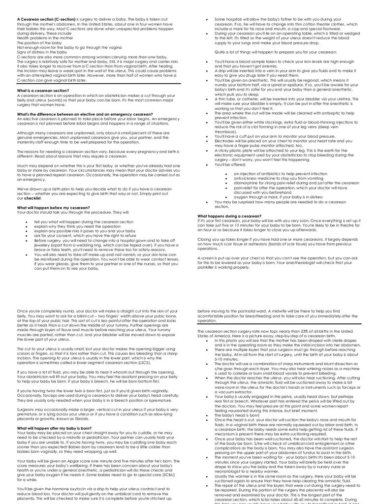 A Cesarean Section | PDF | Caesarean Section | Childbirth