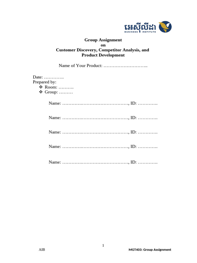 Format For Group Assignment MGT 403 - 2024 | PDF | Asian Cuisine | Food ...