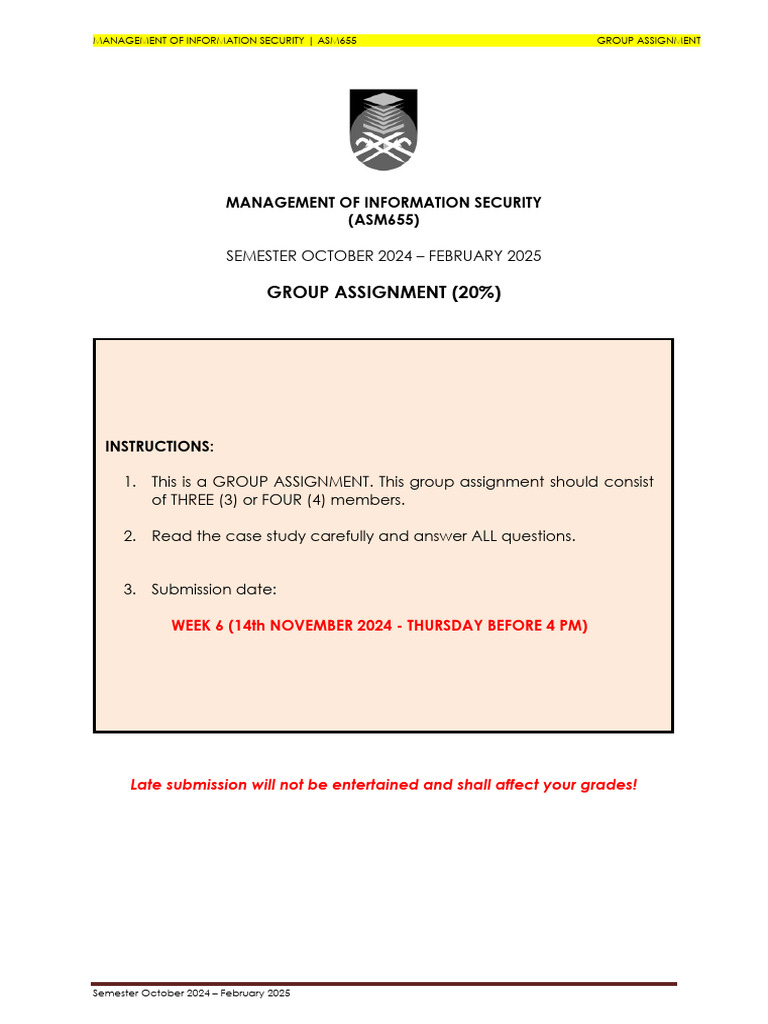 ASM655 Group Assignment: Cybersecurity in Healthcare | PDF | Computer ...