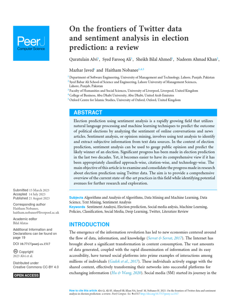 On The Frontiers of Twitter Data and Sentiment Analysis in Election ...