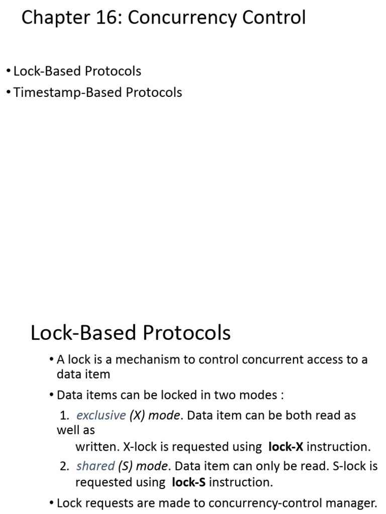 Concurrency Control: Locking & Timestamps | PDF | Concurrent Computing ...
