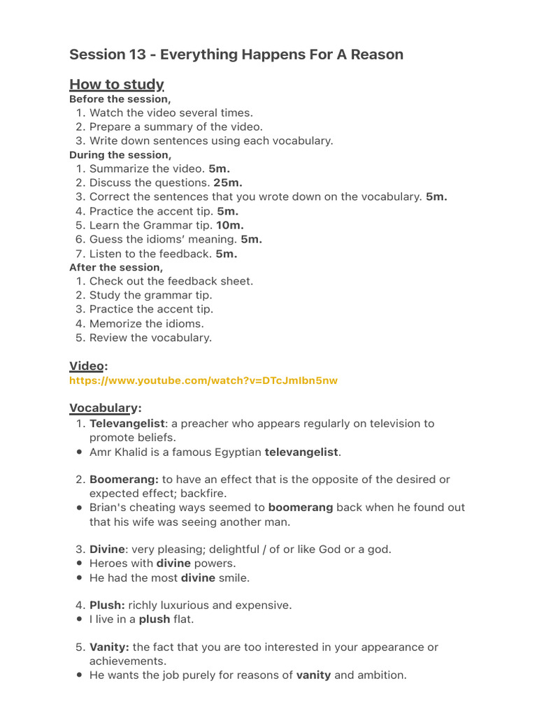 After Session Study Guide | PDF