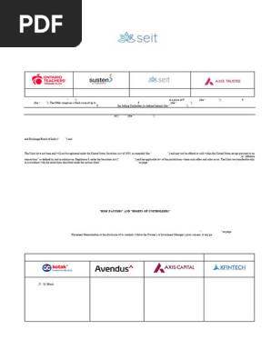 Sustainable Energy Infra Trust Placement Memorandum