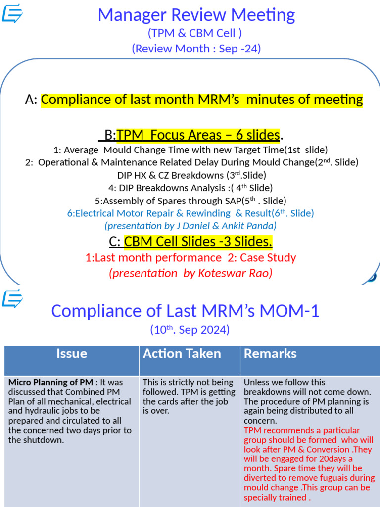September 2024 Manager Review Meeting | PDF