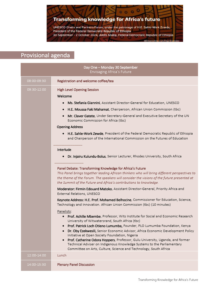 Africa's Future: Transforming Knowledge | PDF | Africa | Ethiopia