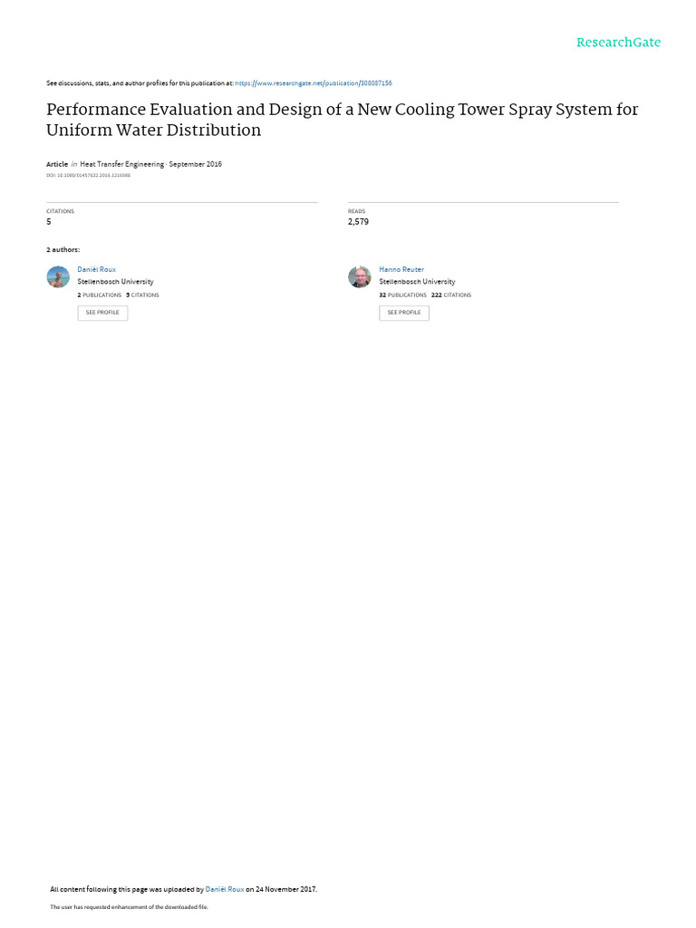 New Cooling Tower Spray System Design | PDF | Force | Continuum Mechanics