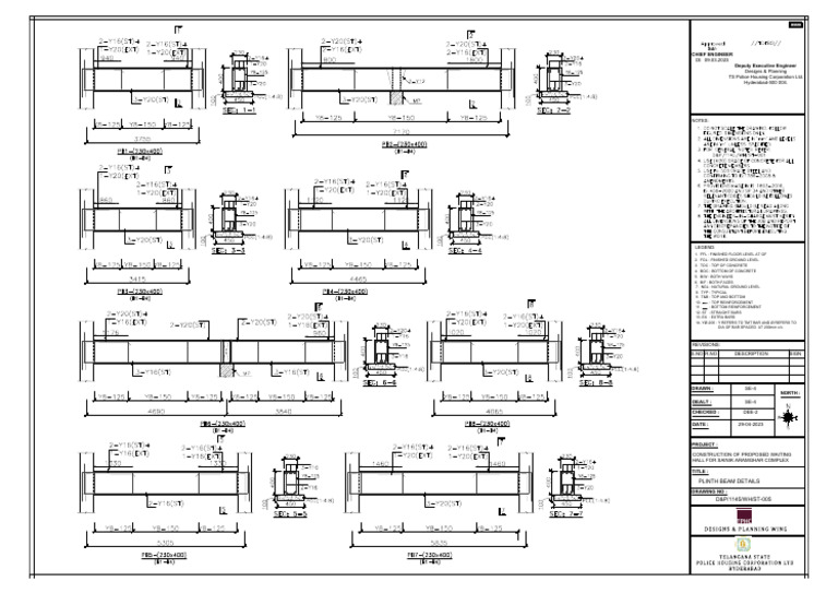Plinth Beam Details for Waiting Hall | PDF | Business