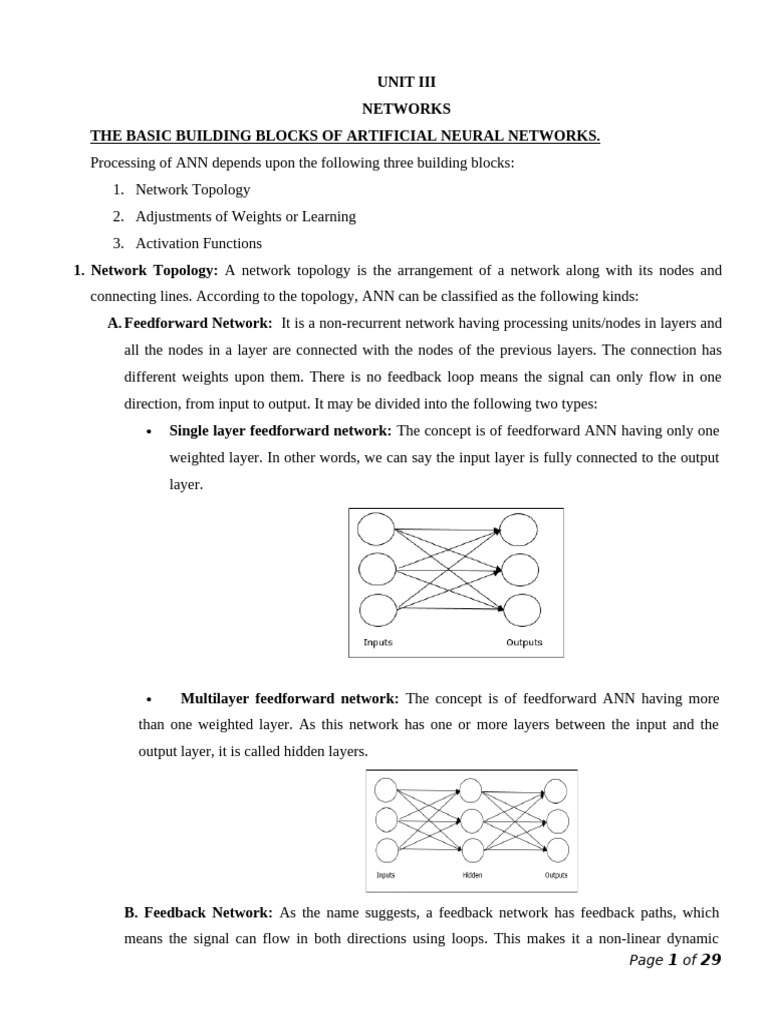 NNFL Unit III For ECE & EEE | PDF | Artificial Neural Network | Learning