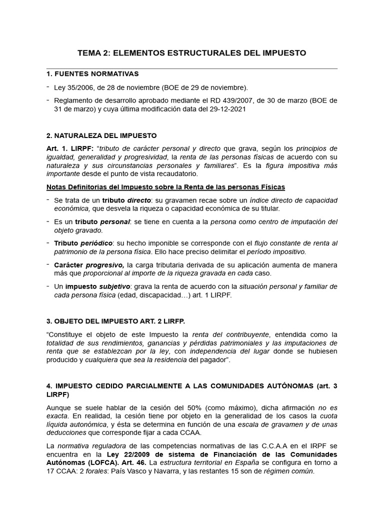 Elementos del Impuesto sobre la Renta | PDF | Impuestos | Economias