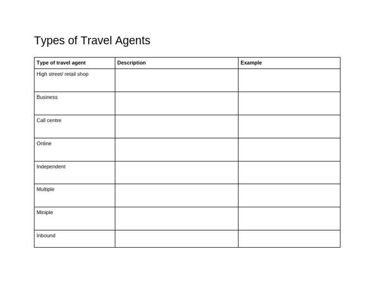 Understanding Travel Agent Types | PDF