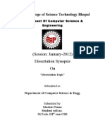 M.Tech. Dissertation Synopsis Format