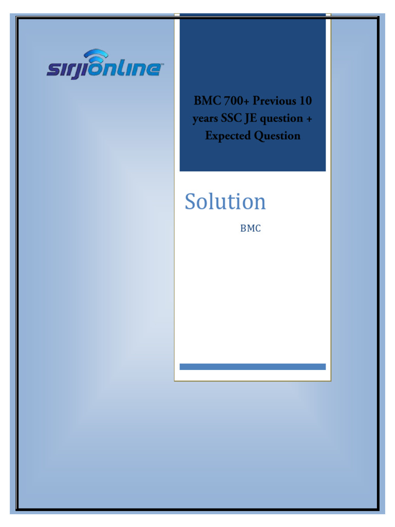 Solution Bmc 1 Pdf Cement Concrete