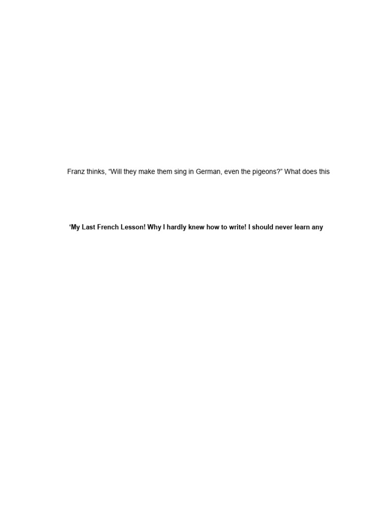 Last Lesson Extra Questions & Answers | PDF | Language Arts & Discipline