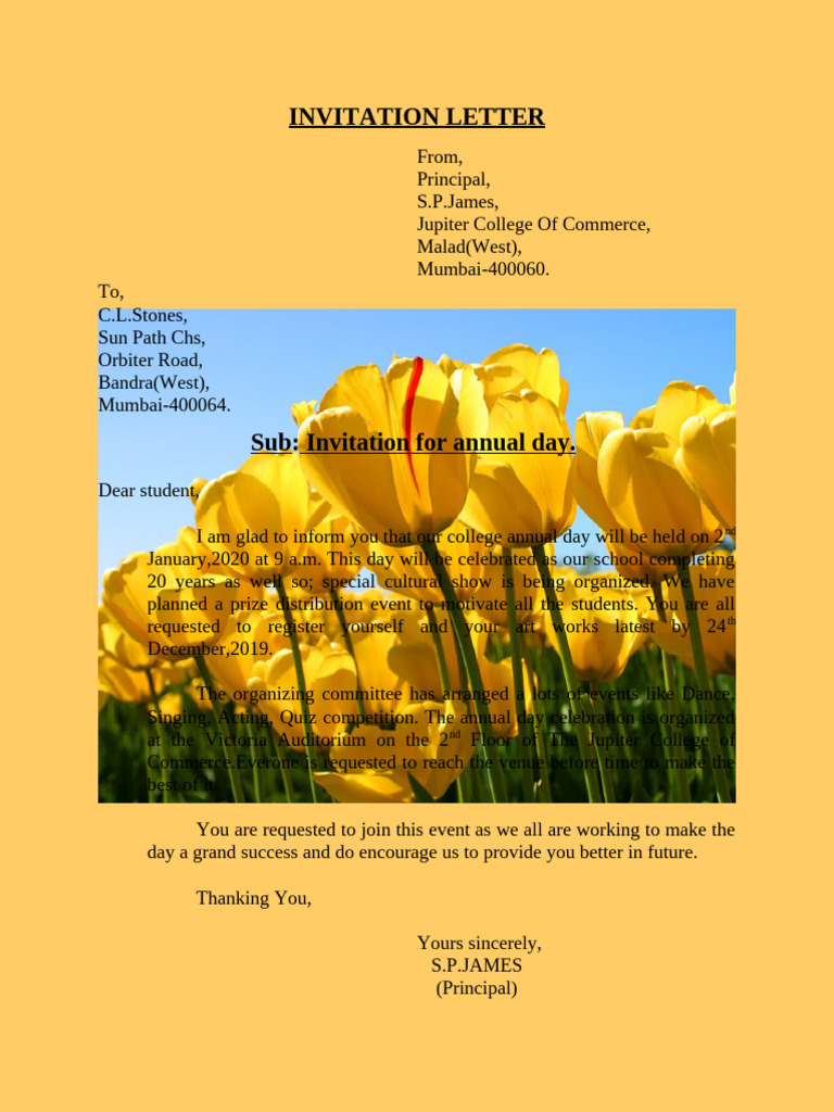 Invitation Letter | PDF