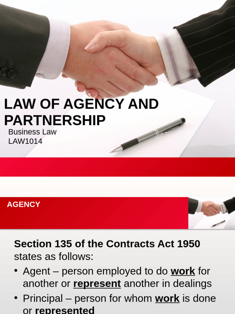 Law of Agency PDF Law Of Agency Legal Liability