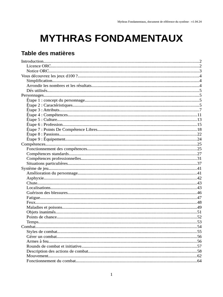 Guide complet du système Mythras | PDF | Dé | Tribu
