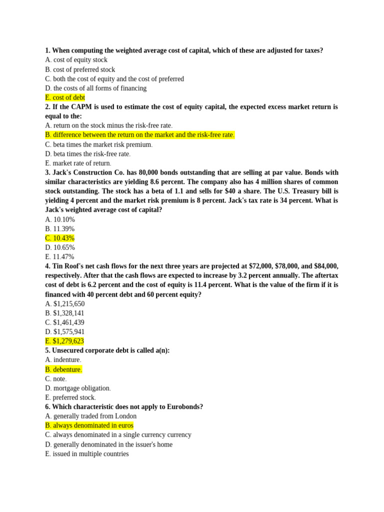 Jack's WACC Calculation and Analysis | PDF | Dividend | Cost Of Capital