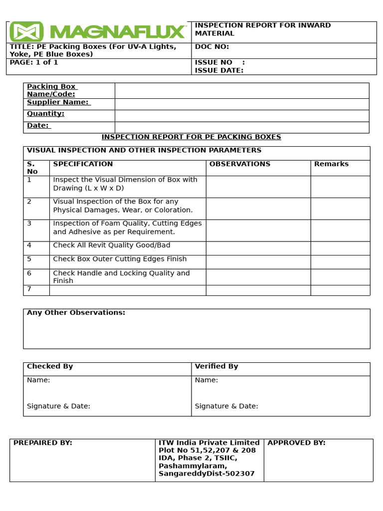 PE Packing Boxes MAS | PDF