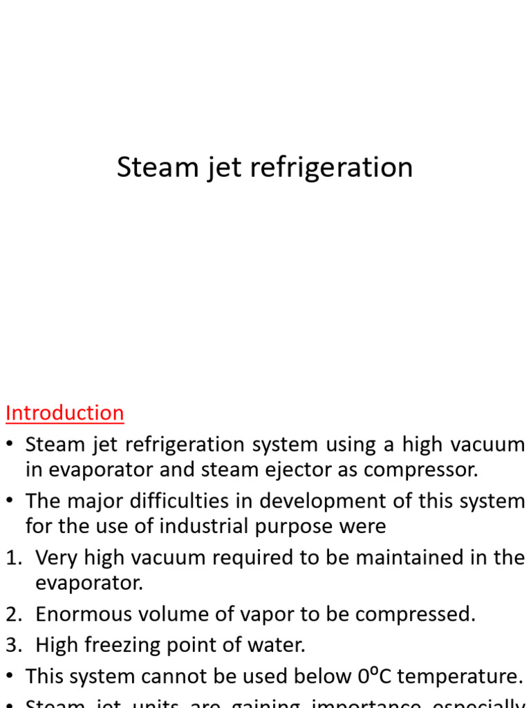 Steam Jet Refrigeration | PDF | Refrigeration | Gases