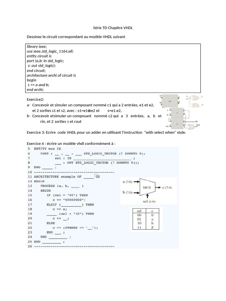 Circuit VHDL : Conception et Simulation | PDF