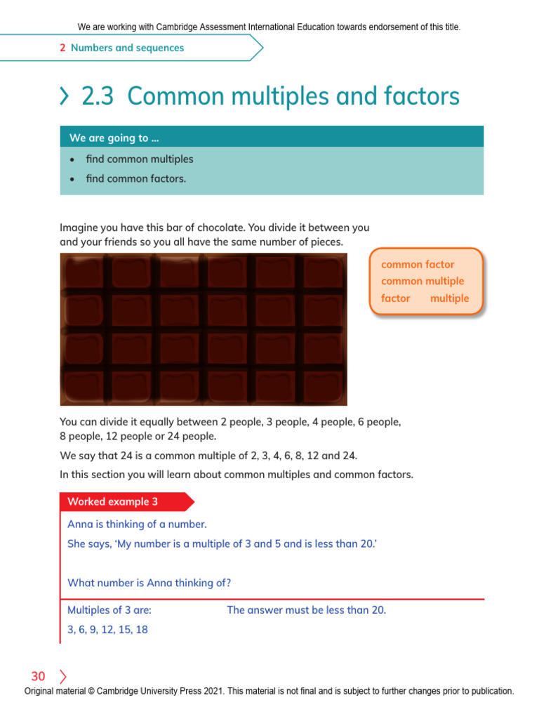 Common Multiples and Factors Explained | PDF