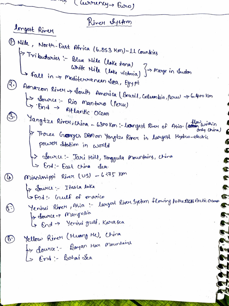 River System Class Notes | PDF