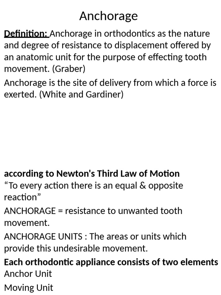 Understanding Compound Anchorage in Orthodontics | PDF | Tooth ...