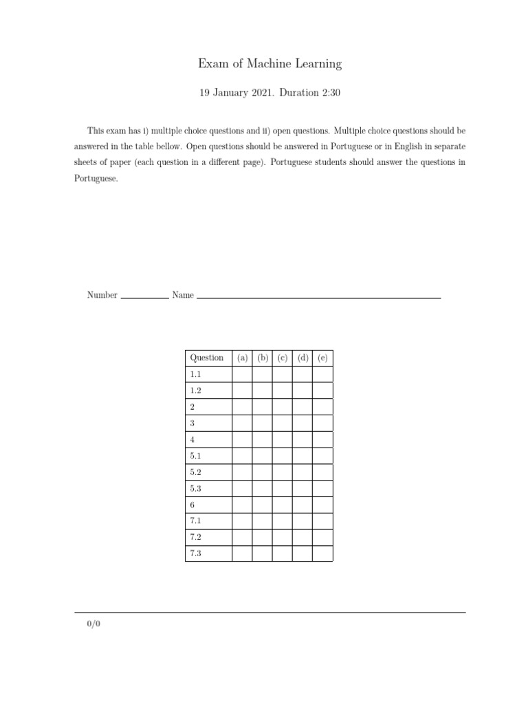 1st Exam Question Paper 2 | PDF | Linear Regression | Statistical Inference
