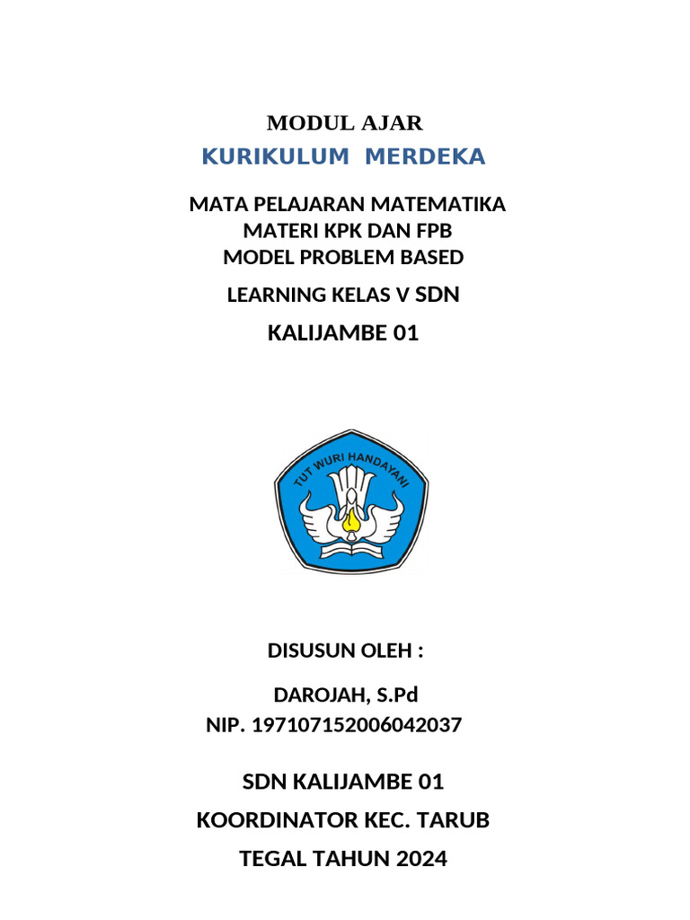 Modul Ajar KPK dan FPB Kelas 5 | PDF | Karier & Perkembangan