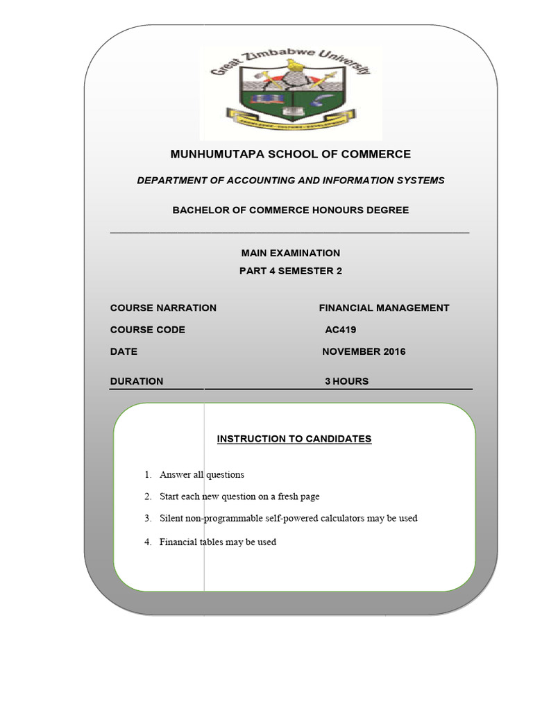 Financial Management Exam | PDF | Cost Of Capital | Bonds (Finance)