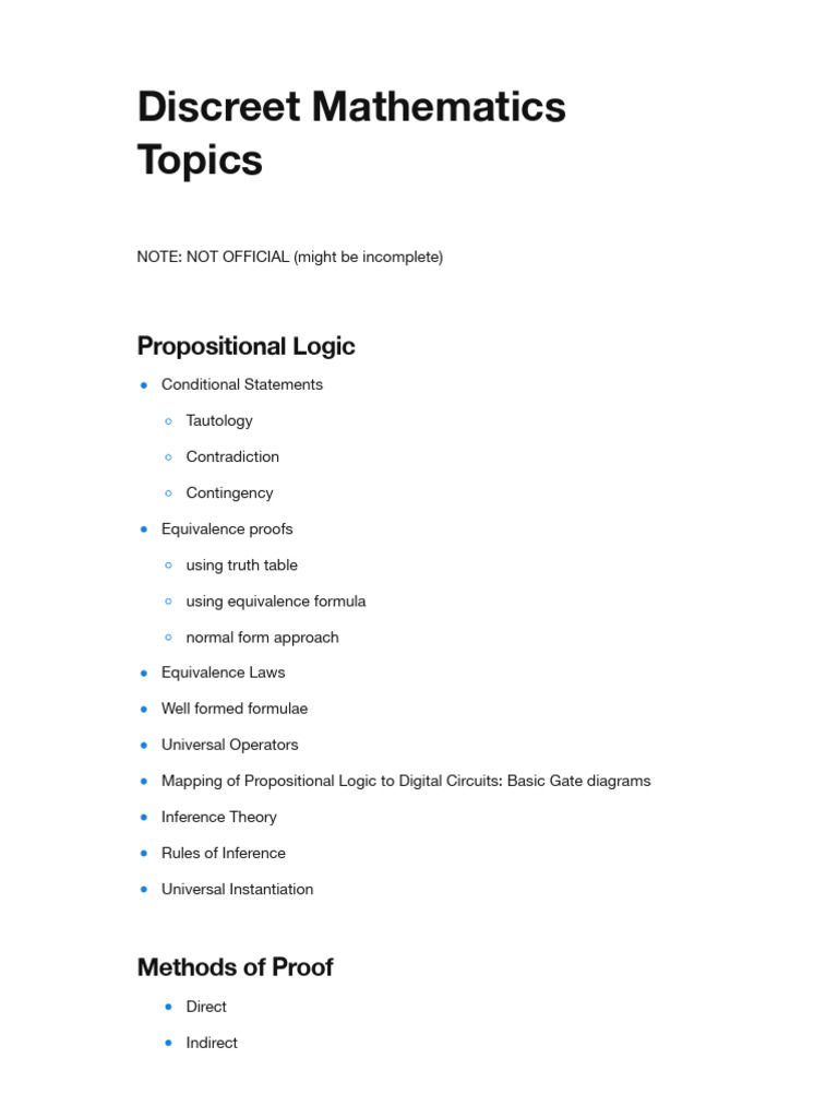 Discrete Math: Key Concepts & Topics | PDF
