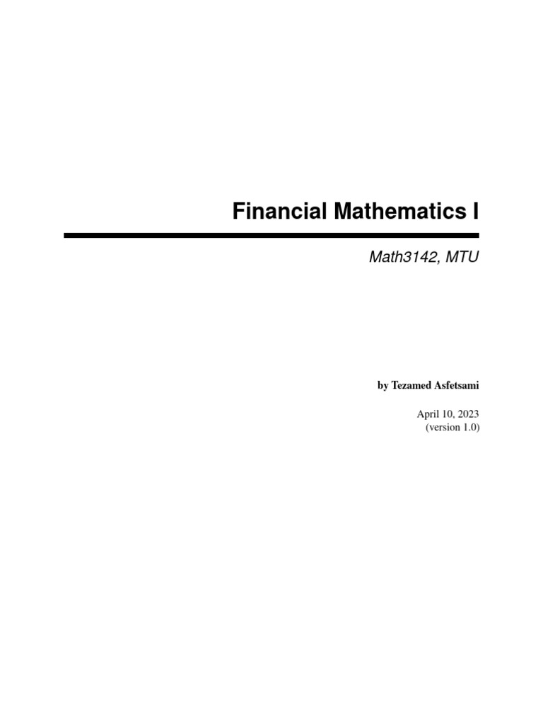 Financial Mathematics Concepts Explained | PDF | Present Value | Interest