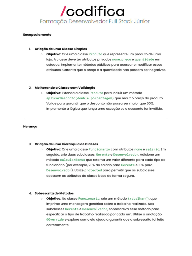 Encapsulamento e Polimorfismo em Java | PDF | Classe (programação de ...