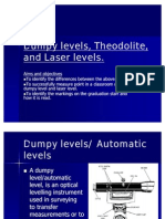 Dumpy Levels, Theodolite and Laser Levels