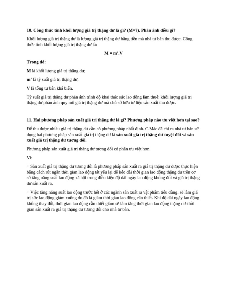 Câu 10, 11 KTCT | PDF