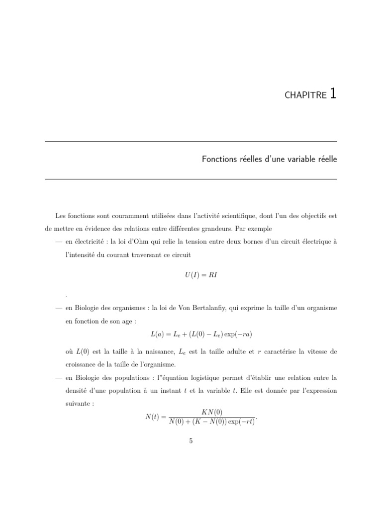 Fonctions réelles : définitions et propriétés | PDF | Fonction monotone ...