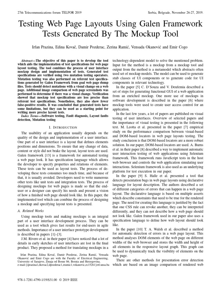 Web Page Layout Testing with Galen Framework | PDF | Page Layout ...