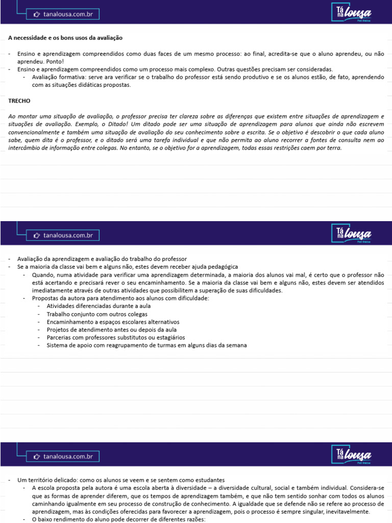 Avaliação Formativa e Aprendizagem Eficaz | PDF | Aprendizado | Pedagogia